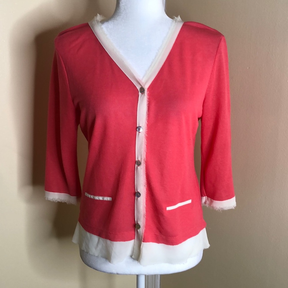 PINK 3/4 SLEEVE LIGHT CARDIGAN SIZE XL